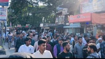 বিয়ানীবাজারে ইসকন বিরোধী বিক্ষোভ মিছিল