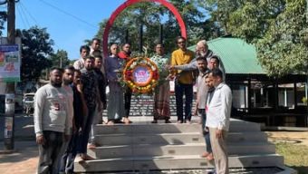 বিয়ানীবাজারে গোলাবশাহ যুব সংঘের শ্রদ্ধা নিবেদন