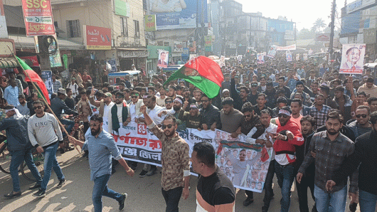 সুনামগঞ্জে ছাত্রদলের প্রতিবার্ষিকী উপলক্ষে শোভাযাত্রা