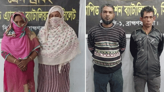 চার নারী-পুরুষকে ধরলো সিলেট র‌্যাব