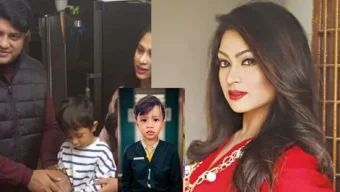 স্বামী-সন্তান নিয়ে প্রকাশ্যে চিত্রনায়িকা পপি