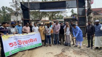 বিয়ানীবাজারে গোলাবশাহ যুব সংঘের উদ্যোগে ২য় গ্রামীণ রাস্তার সংস্কার কাজের উদ্বোধন