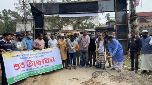 বিয়ানীবাজারে গোলাবশাহ যুব সংঘের উদ্যোগে ২য় গ্রামীণ রাস্তার সংস্কার কাজের উদ্বোধন