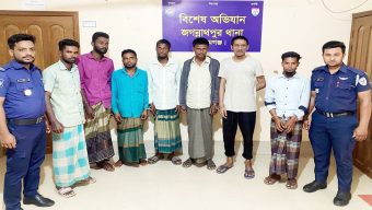 জগন্নাথপুরে পুলিশের অভিযানে গ্রেফতার ৭