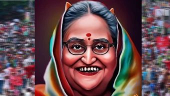 পহেলা বৈশাখের শোভাযাত্রায় ‘ফ্যাসিবাদী হাসিনার মুখাবয়ব’