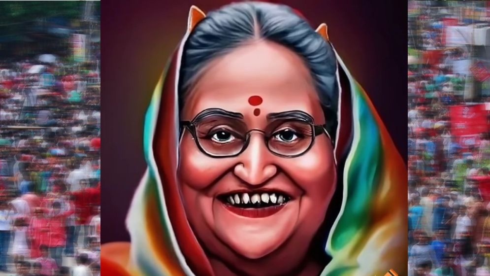 পহেলা বৈশাখের শোভাযাত্রায় ‘ফ্যাসিবাদী হাসিনার মুখাবয়ব’