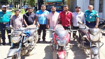 সিলেট থেকে বাইক চুরি, বি.বাড়িয়ায় গ্রেফতার ৬