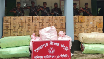 সিলেট সীমান্তে কোটি টাকার ভারতীয় চোরাইপণ্য জব্দ