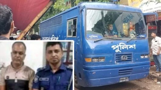 সিলেটে প্রিজন ভ্যানে ‘জয় বাংলা, জয় বঙ্গবন্ধু’ স্লোগান