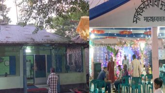 বিয়ানীবাজারে গায়ে গা লাগানো মসজিদ-মন্দিরে সম্প্রীতির মহামন্ত্র