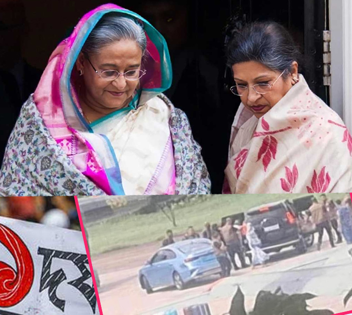 রেহানা টেনেহিঁচড়ে হাসিনাকে গাড়িতে তুলেছিলেন