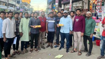 হাসিনার ফাঁসির রায়ে বিয়ানীবাজারে মিষ্টি বিতরণ