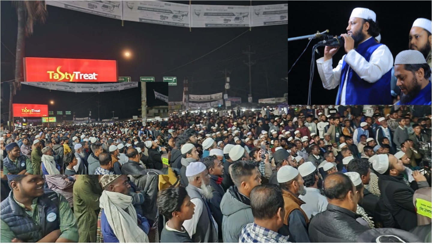 চারখাই বাজারে হেলিকপ্টার প্রতীকের হাফিজ ফখরুল ইসলামের বিশাল নির্বাচনী পথসভা