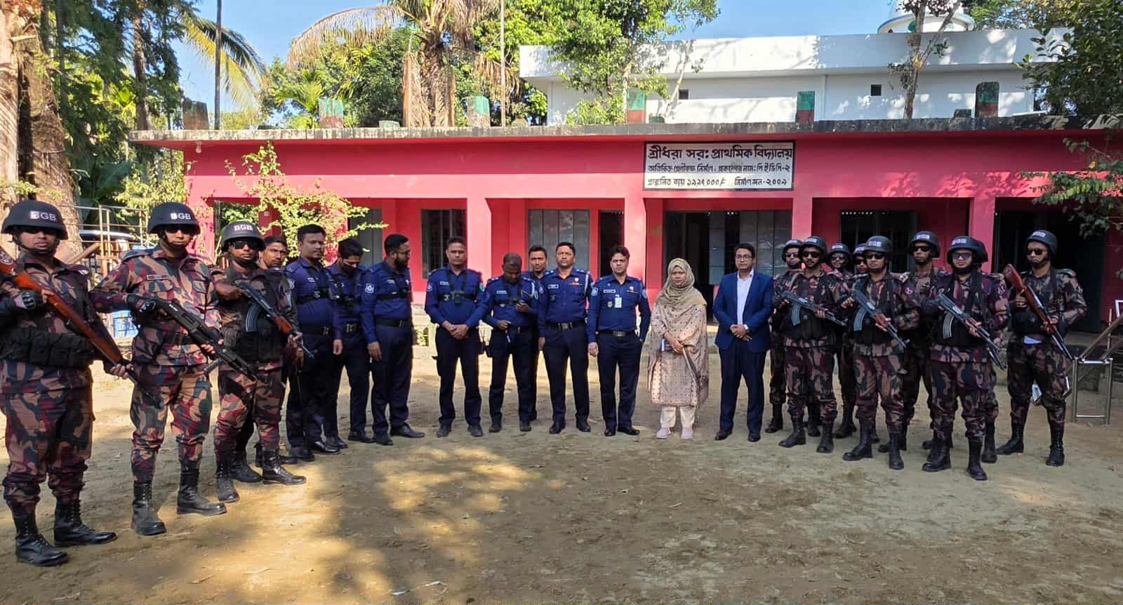 বিয়ানীবাজার ভোটকেন্দ্র পরিদর্শনে প্রশাসনের যৌথ টিম