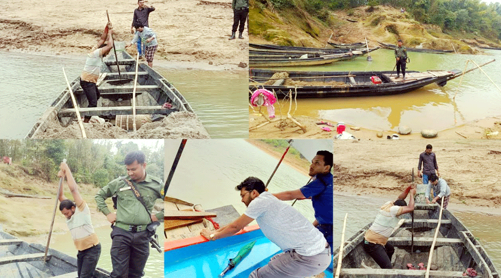 জৈন্তাপুরে ২ লক্ষ টাকার ইঞ্জিন নৌকা ধ্বংস