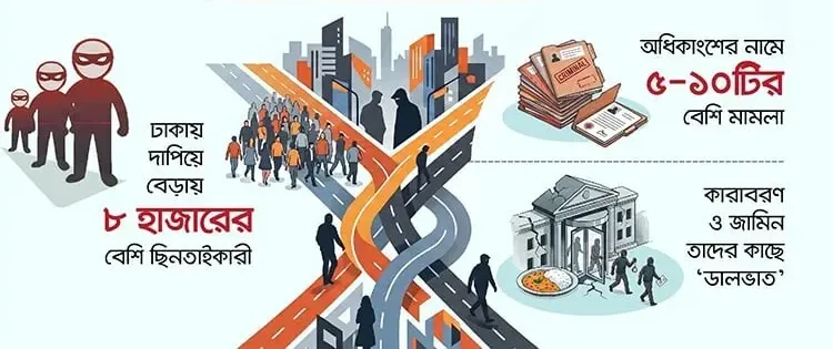 ছিনতাই-চুরির মামলায় জামিন ‘ডালভাত’, বারবার একই অপরাধ