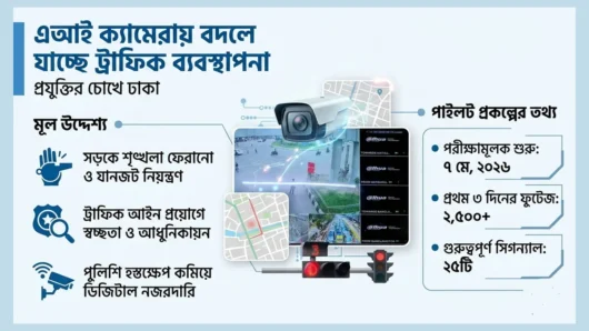 সিগন্যাল ভাঙলেই ডিজিটাল কেস : এআই ক্যামেরায় আড়াই হাজার ফুটেজ