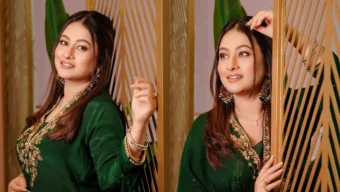 সবুজ আভায় মোহ ছড়ালেন পূর্ণিমা