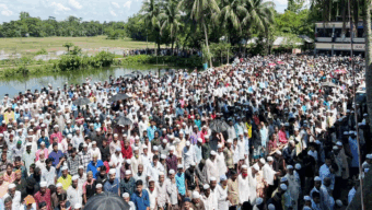 কানাইঘাটে পাঁচ প্রবাসীর শেষ বিদায়, জানাজায় মানুষের ঢল