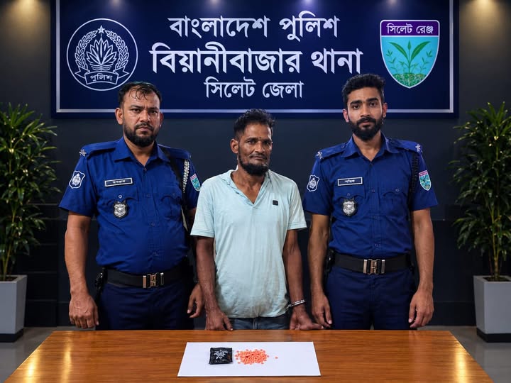 বিয়ানীবাজারে ইয়াবাসহ গ্রেফতার ১, মোটর সাইকেল জব্দ