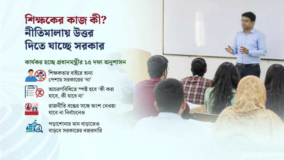 শিক্ষকদের জন্য আসছে নতুন বিধি, বন্ধ হচ্ছে রাজনীতিতে জড়ানোর সুযোগ