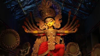 বিয়ানীবাজারে কঠোর নিরাপত্তায় পালিত হচ্ছে শারদীয় দূর্গাপূজা