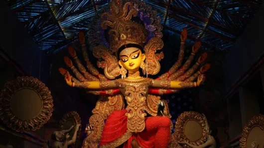 বিয়ানীবাজারে কঠোর নিরাপত্তায় পালিত হচ্ছে শারদীয় দূর্গাপূজা